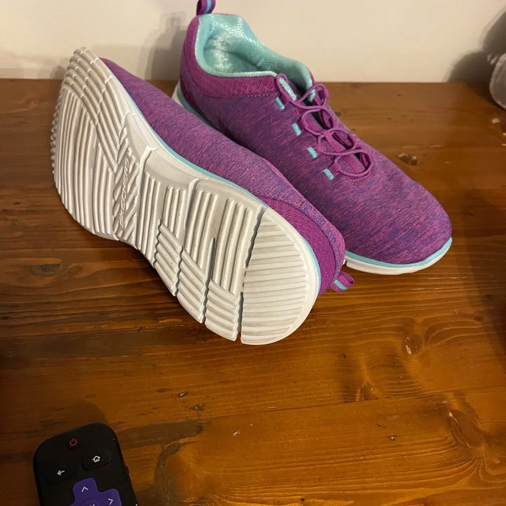 Skechers Purple and Blue Sneakers with Knit Upper - Picture 3 of 4